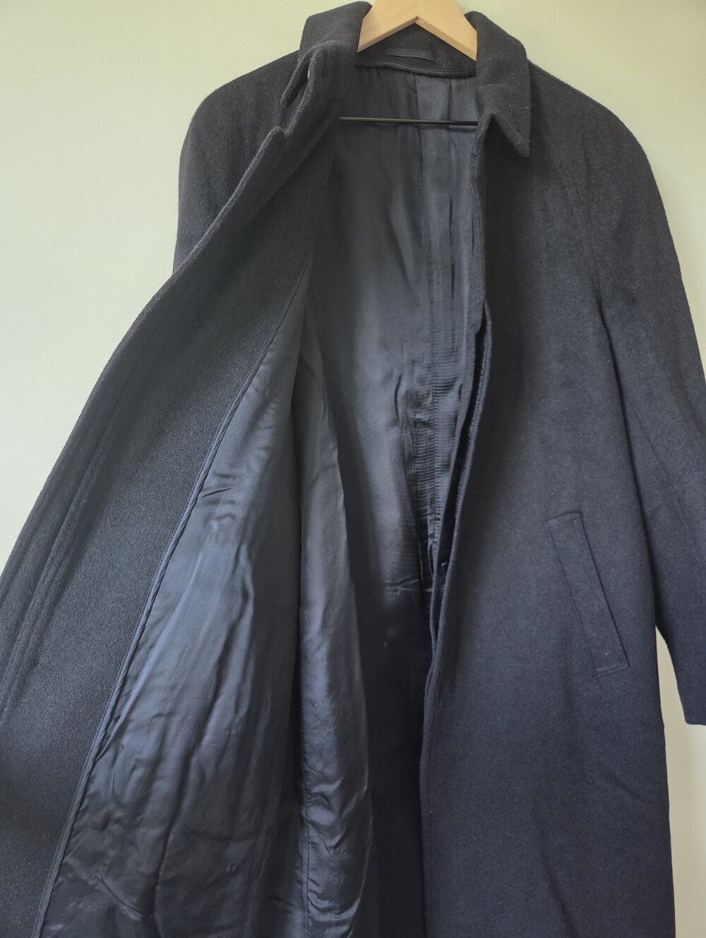 Vintage Original Loden Wasserfest Navy Wool Blend Overcoat Mens Size Medium - Picture 3 of 11